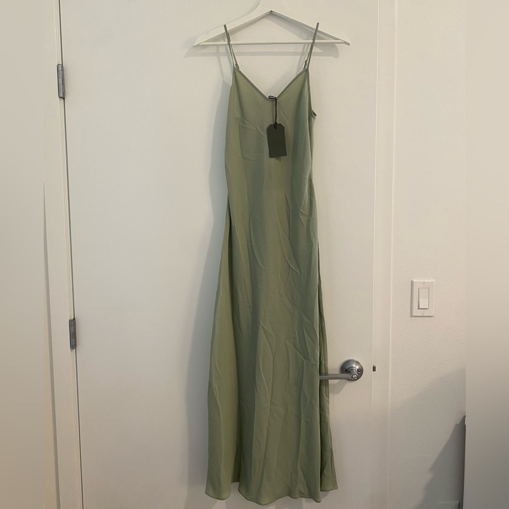 all saints sage green byrony slip dress 🍐🍋‍🟩🥝💚